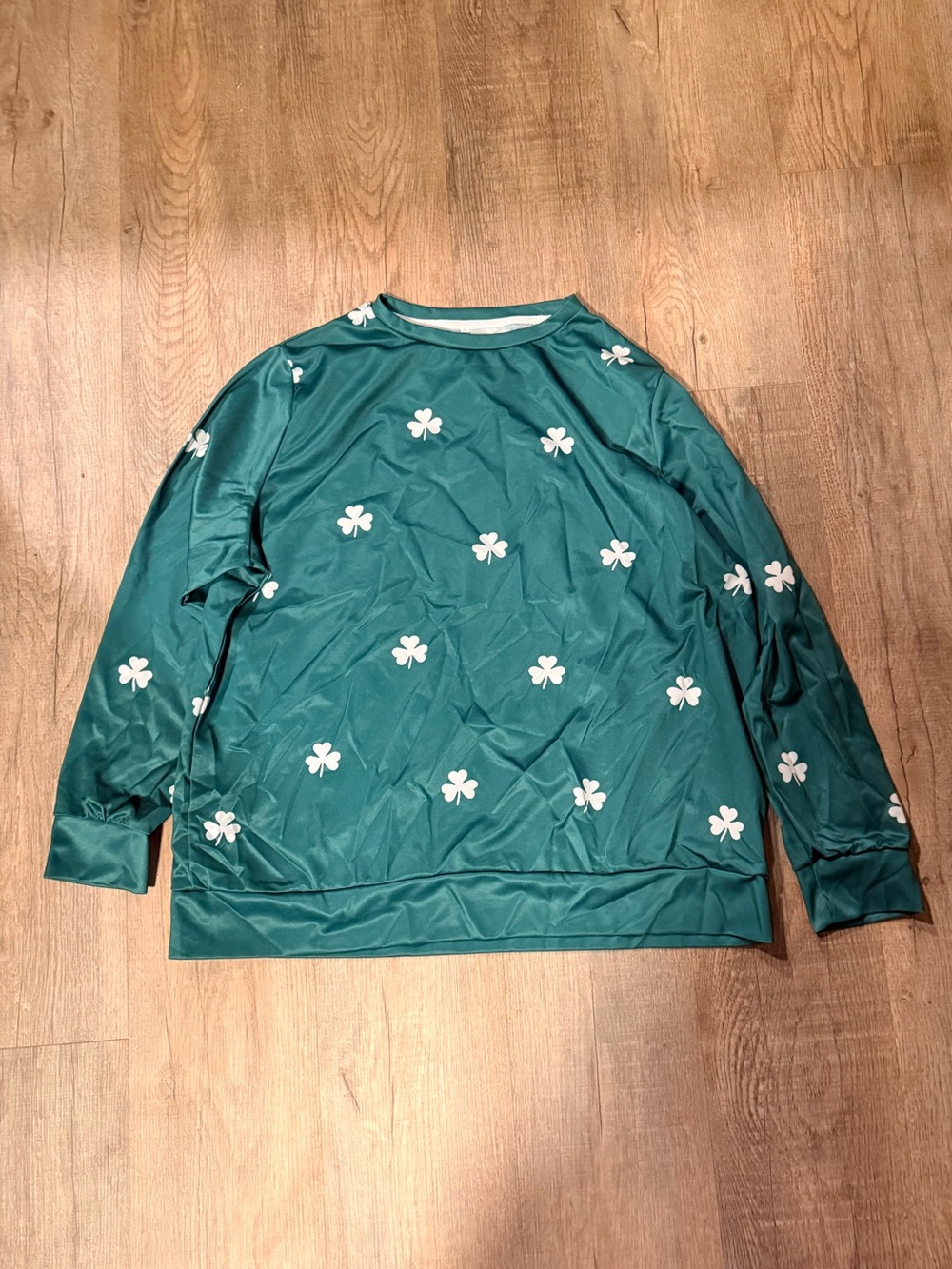 Men's Green Clover Print Crewneck Sweater